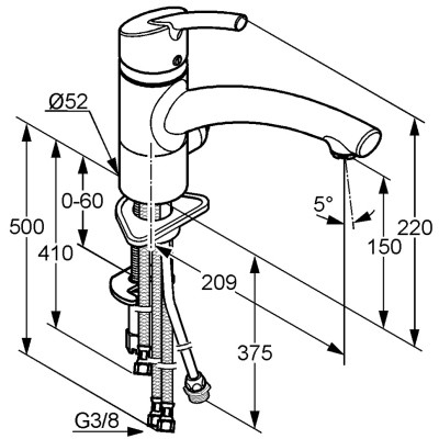 Kludi Trendo Star egykaros többfunkciós álló mosogató csaptelep, króm, 339770575