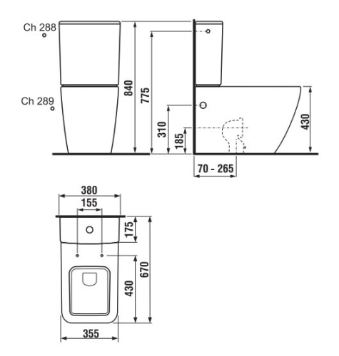 Jika Pure kombi-wc csésze alsó bekötésű tartályhoz, H8244260002311 (8.2442.6.000.231.1)