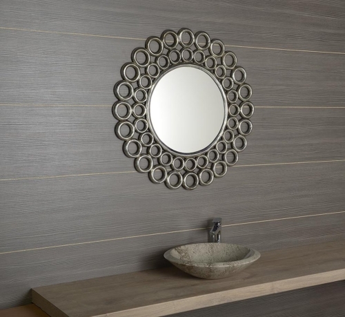 Sapho CERCLE Ezüst Antique 80x80cm tükör, ezüst színű fa kerettel (IN138)