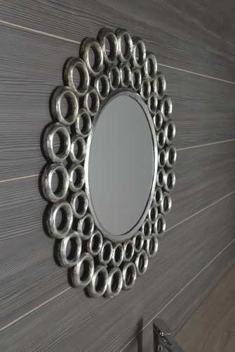 Sapho CERCLE Ezüst Antique 80x80cm tükör, ezüst színű fa kerettel (IN138)