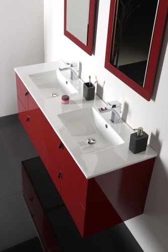 Sapho SLIM 150x46 cm dupla mosdó, fehér 1601-150