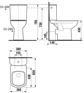 Jika Olymp Deep kombi (monoblokkos) wc, hátsó kifolyású H8266160002881 (8.2661.6.000.288.1)