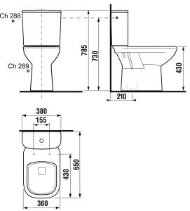 Jika Olymp Deep kombi (monoblokkos) wc, alsó kifolyású H8266170002881 (8.2661.7.000.288.1)