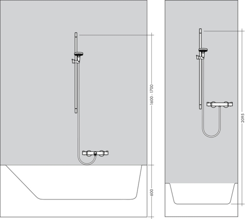 Hansgrohe Ecostat 1001 Combi szett 0,90m Crometta Vario kézizuhannyal 27813 400 (27813400)
