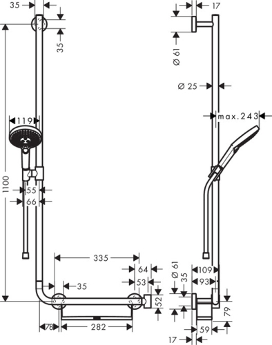 Hansgrohe Raindance Select S 120 / Unica Comfort zuhanyszett 1,10m króm/fehér 26324 400 (26324400)