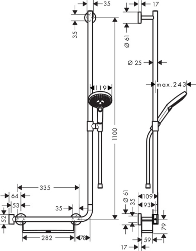 Hansgrohe Raindance Select S 120 / Unica Comfort zuhanyszett 1,10m króm/fehér 26326 400 (26326400)