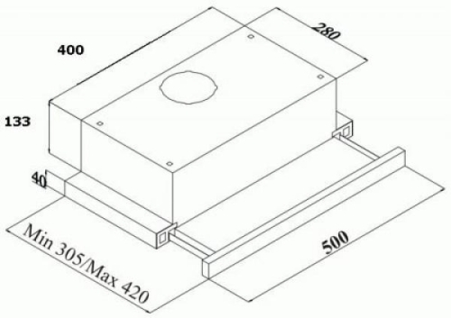Davoline Slider 050 X kihúzható teleszkópos páraelszívó 50 cm, inox, Slider50