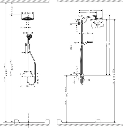 Hansgrohe Crometta S 240 1jet Showerpipe zuhanyrendszer 27267 000 (27267000)