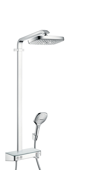 Hansgrohe Raindance Select E 300 2jet ST Showerpipe EcoSmart 9 l/perc, króm/fehér 27283 400 (27283400)
