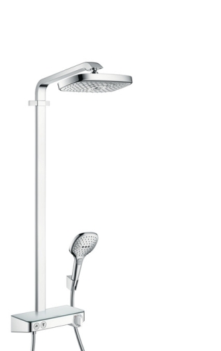 Hansgrohe Raindance Select E 300 2jet ST Showerpipe EcoSmart 9 l/perc, króm/fehér 27283 400 (27283400)