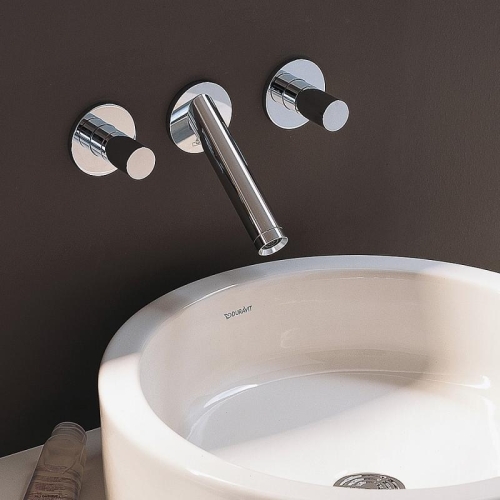 Hansgrohe AXOR Starck 3 lyukú mosdócsaptelep falsík alatti szereléshez, 125 mm-es kifolyóval, fali szereléshez 10313000