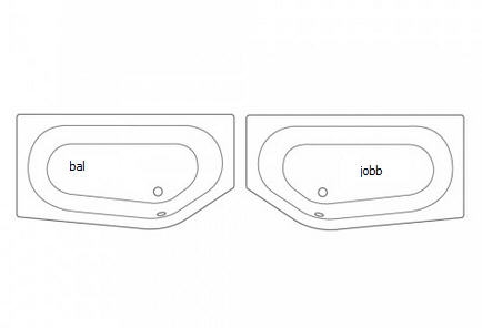 Roltechnik Activa Neo 160x90 cm aszimmetrikus kád, jobbos 9870000
