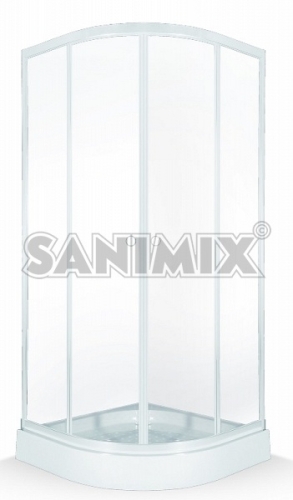 Sanimix 22.1502W LIGHT 90x90 negyedköríves zuhanykabin zuhanytálcával