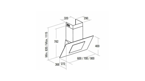 Cata Titan 900 XGWH fali páraelszívó 90 cm, fehér, 02059001