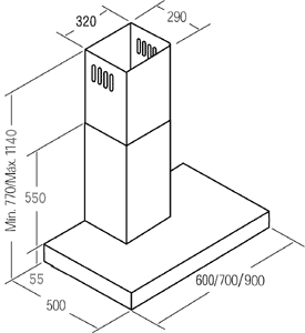 Cata S 900 fali páraelszívó 90 cm, inox, 02029302