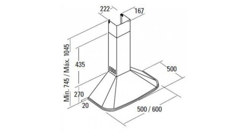 Cata NEBLIA 600 fali páraelszívó 60 cm, inox, 02052300