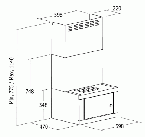 Cata CHORUS mikróhullámú sütő + fali páraelszívó 90 cm, inox, 02165200