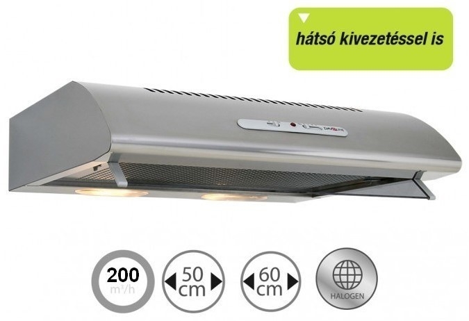 Davoline OLYMPIA 50 X standard páraelszívó 50 cm, inox, OL50x