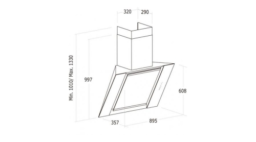 Nodor VULCANO WH fali páraelszívó 90 cm, fehér, 8443