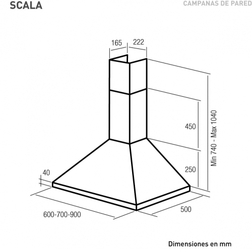 Nodor SCALA NL3 60 fali páraelszívó 60 cm, inox, 7672