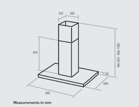 Nodor ISLA LICEO NL3 90 sziget páraelszívó 90 cm, inox, 7907