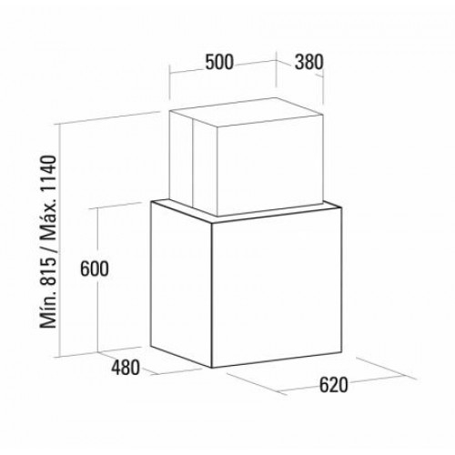 Nodor ISLA CUBE GLASS 60 BK sziget páraelszívó 62 cm, fekete, 8390