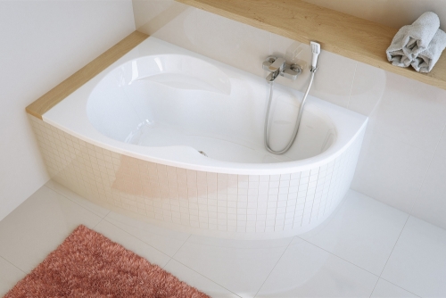 Excellent Newa Plus 150x95 cm-es aszimmetrikus kád kádlábbal, balos