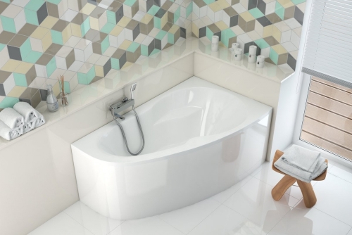 Excellent Newa Plus 150x95 cm-es aszimmetrikus kád kádlábbal, jobbos