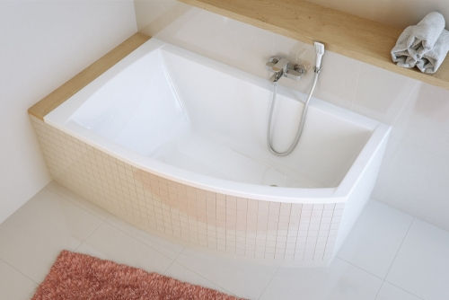 Excellent Magnus 150x85 cm-es aszimmetrikus kád kádlábbal, balos