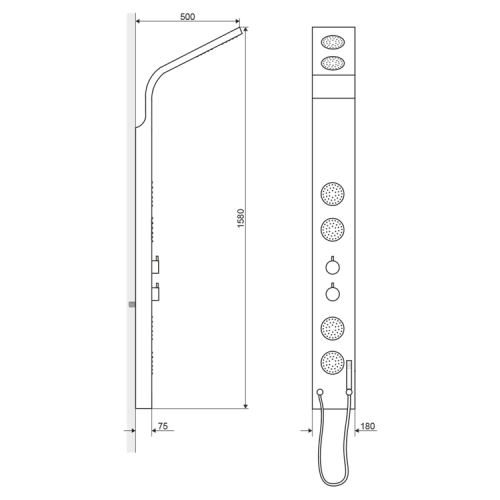 Actima Omega termosztátos zuhanypanel ARAC.ML808