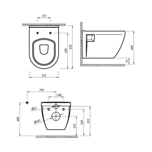 Actima Bold fali wc CEAC.1604.520.WH