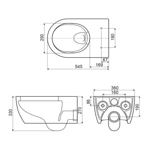 Axel Doto Pure Rim 54 fali wc ülőkével CEAX.1404.545.WH