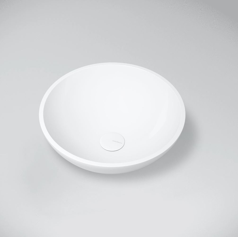 Marmy COMO 40 cm ráültethető öntöttmárvány mosdó, fehér 80 6951 04 10 10 (K)