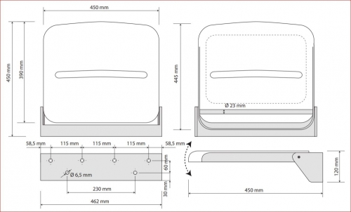 Sapho BEMETA HELP Lehajtható zuhany ülőke, 462x120x450mm, inox/polírozott (347125011) XH004