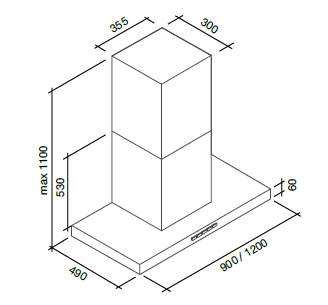 Falmec Plane NRS 120 fali páraelszívó, 120 cm, inox, CPLN20.E18P2#ZZZI490F