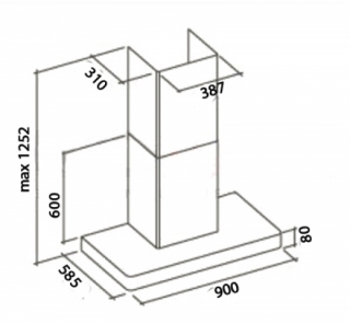 Falmec Stilo NRS 90 fali páraelszívó, 90 cm, inox, CSZN90.E0P2#FALI490F