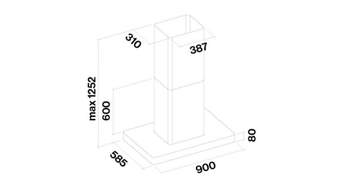 Falmec Stilo NRS 90 sziget páraelszívó, 90 cm, fehér, CSZI90.E0P2#BINI490F