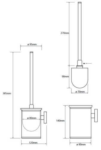 Bemeta Neo fali wc kefe, inox (102313079) XS305