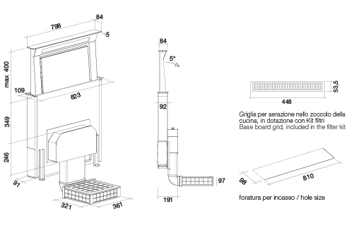 Falmec Down Draft 90 beépíthető páraelszívó motor nélkül, 90 cm, inox, CDDW90.E1P2#ZZZI400F