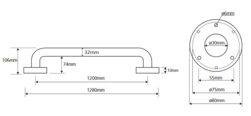 Bemeta HELP 120 cm-es rozsdamentes acél kapaszkodó, matt 301101202