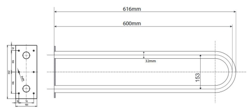 Bemeta HELP 60 cm-es fix rozsdamentes acél kapaszkodó, matt 301102052