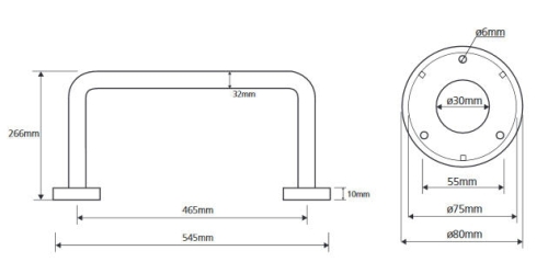 Bemeta HELP 54,5x26,6 cm-es rozsdamentes acél szifon védő kerekesszéktől, polírozott 301102121