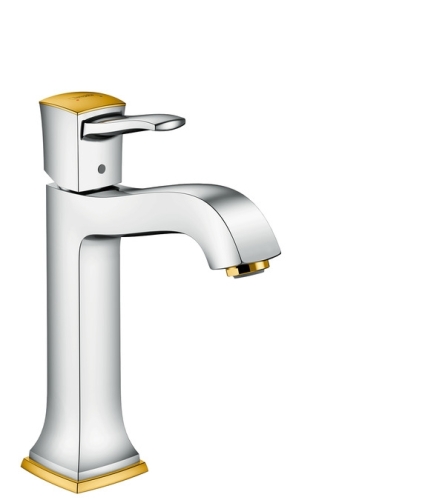 Hansgrohe Metropol Classic egykaros mosdócsaptelep 160 automata lefolyó-garnitúrával, króm/arany hatású 31302 090 (31302090)