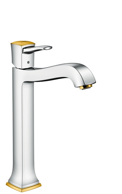 Hansgrohe Metropol Classic egykaros mosdócsaptelep 260 automata lefolyó-garnitúrával, króm/arany hatású 31303 090 (31303090)