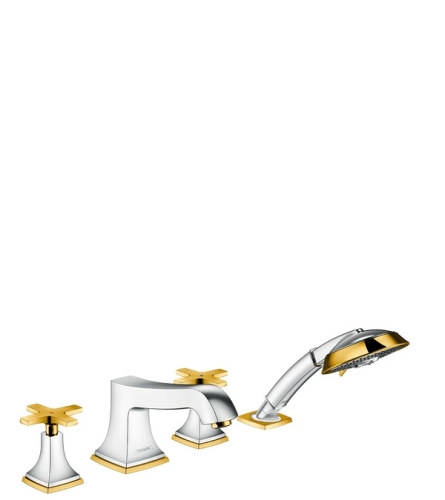 Hansgrohe Metropol Classic 4-lyukú perembe szerelhető kádcsaptelep króm/arany hatású 31449 090 (31449090)