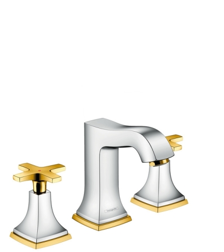Hansgrohe Metropol Classic 110 3-lyukú mosdócsaptelep automata lefolyó-garnitúrával, króm/arany hatású 31306 090 (31306090)