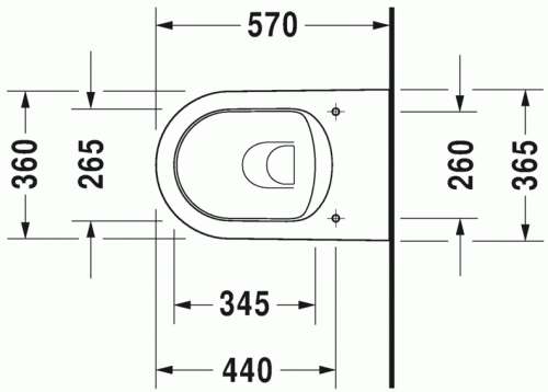 Duravit Darling New öblítőperem nélküli Duravit Rimless® fali WC, 57x37 cm 2563090000