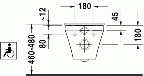 Duravit Durastyle Vital öblítőperem nélküli fali wc Duravit Rimless WC 2559090000