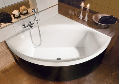 Villeroy & Boch Squaro 145x145 cm sarokkád, fényes fekete előlappal UBQ145SQR3PBV-01