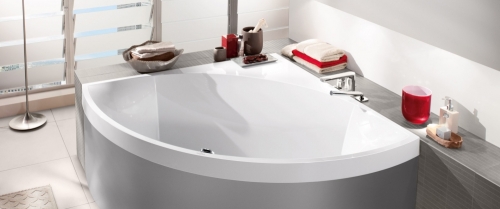 Villeroy & Boch Squaro 145x145 cm sarokkád, fémes színű előlappal UBQ145SQR3PGV-01